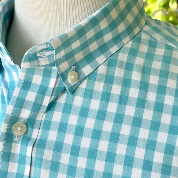 Untuckit Torrence-WF Gingham Print Dress Shirt. Size Medium Slim Fit Wrinkle Fre - Picture 3 of 8